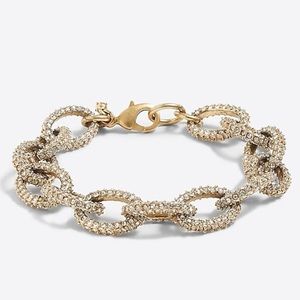 J Crew Factory Pave Gold Link Bracelet